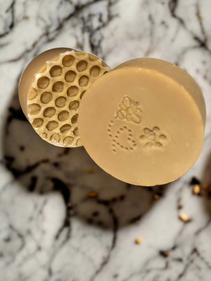 Oatmeal & Honey Luxury Soap Hand made. Round FaceBar
