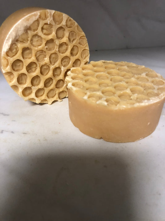 Oatmeal & Honey Luxury Soap Hand made. Round FaceBar
